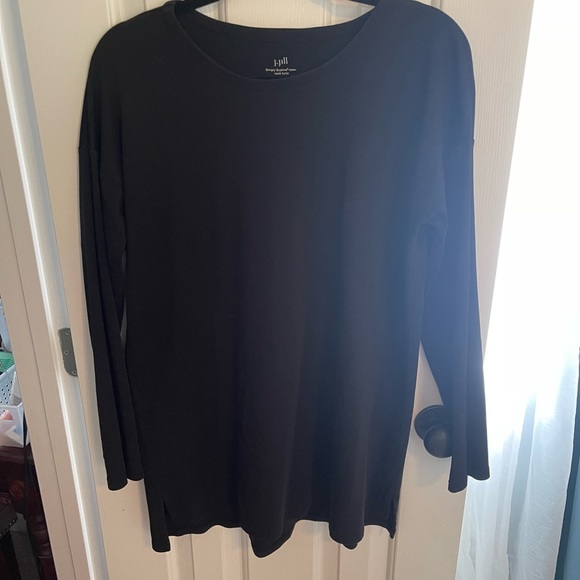 J Jill Supima Cotton Crew Neck Tunic Tee - Picture 2 of 4